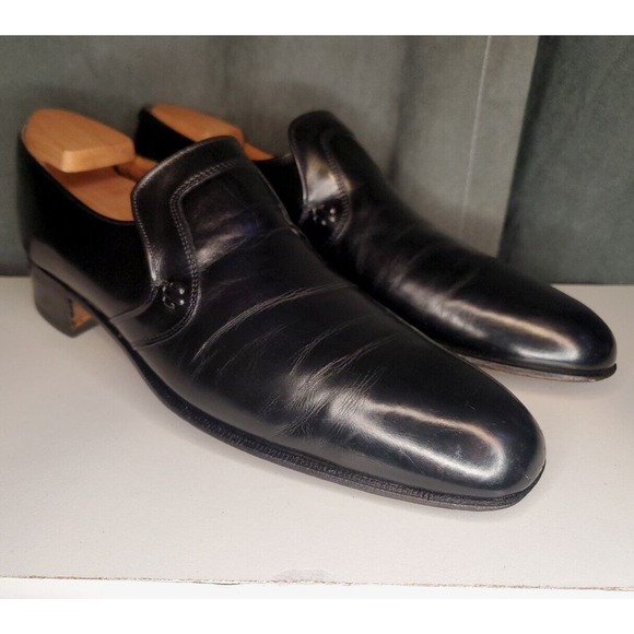 Johnston & Murphy USA Made Aristocraft Black Slip On Dress Shoes US 12 AA - Picture 12 of 13